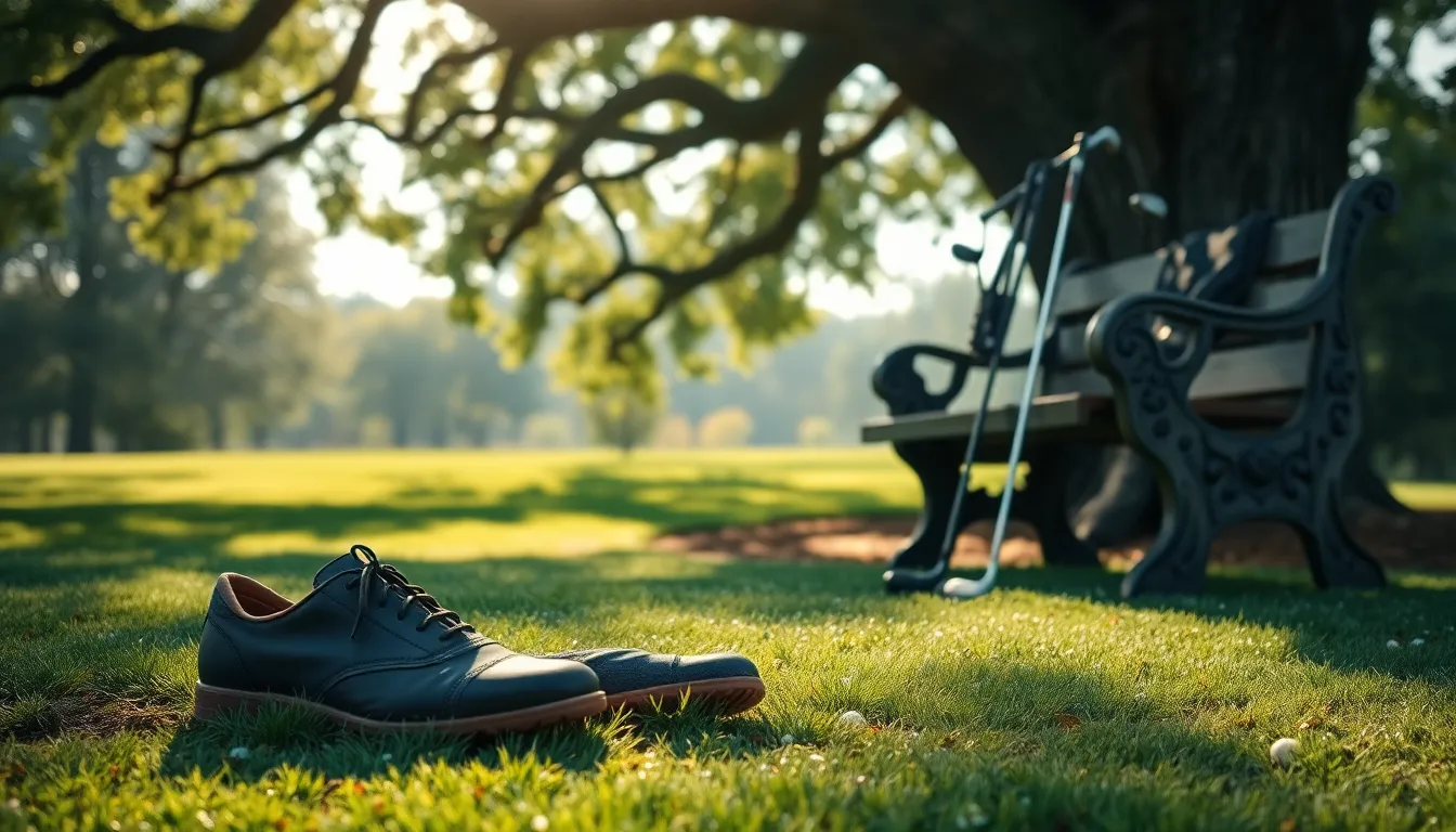 골프 스윙 자세 분석 중인 시니어 골퍼